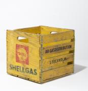 Wooden commercial box from petrol company Shell